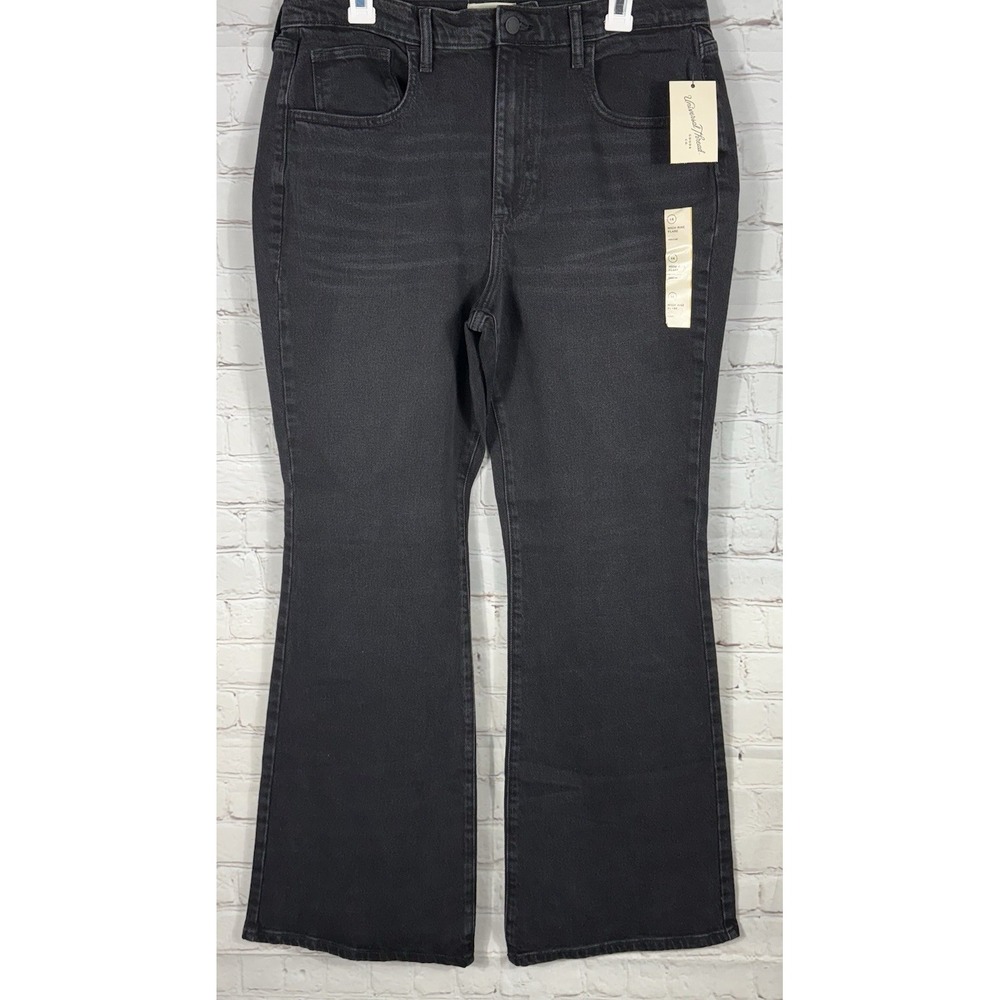 Universal Threads Jeans Women's Size 14 R High-Rise Flare Stretch Black Wash NWT